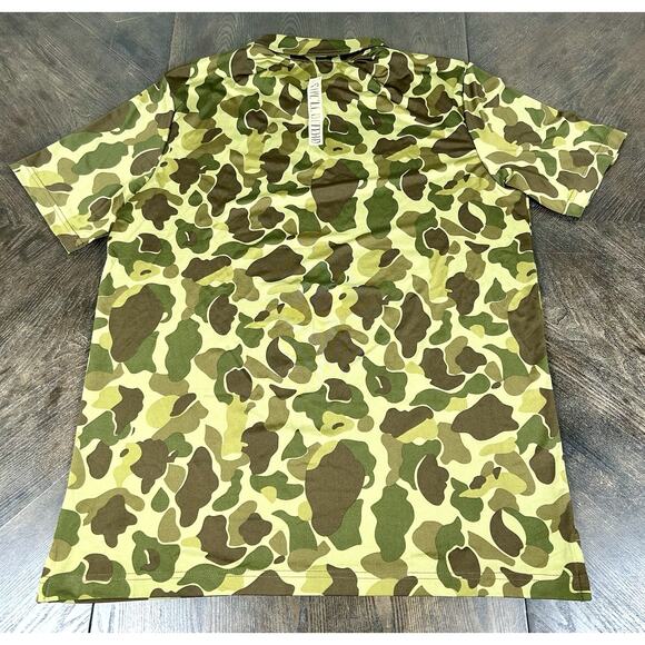 Grunt Style Camo Print Short Sleeve Button Front Polo Shirt Men's L Camouflage - Picture 7 of 8
